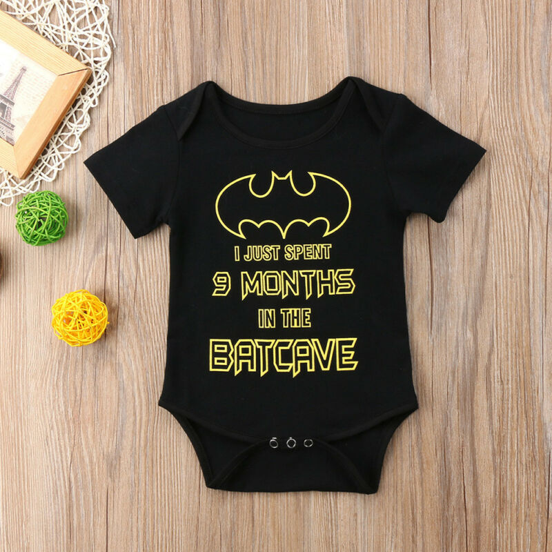 pudcoco born Infant Baby Boy Girl Kids Short Sleeve Letter Printed Romper Jumpsuit Cotton Bodysuit Clothes