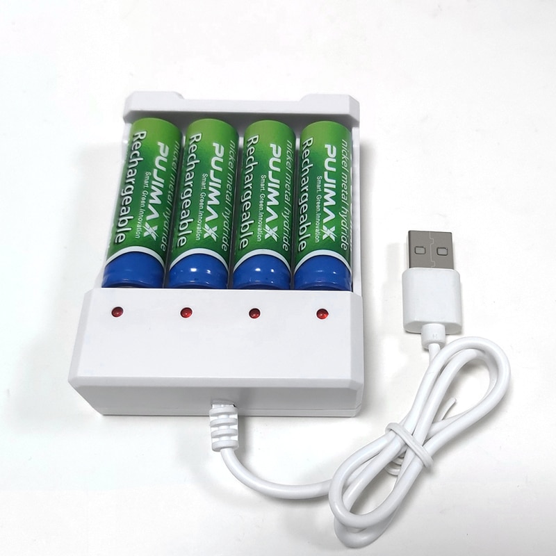 Adaptador de carregador de bateria pujimax, adaptador universal de 4 ranhuras para carregamento de bateria aa/aaa