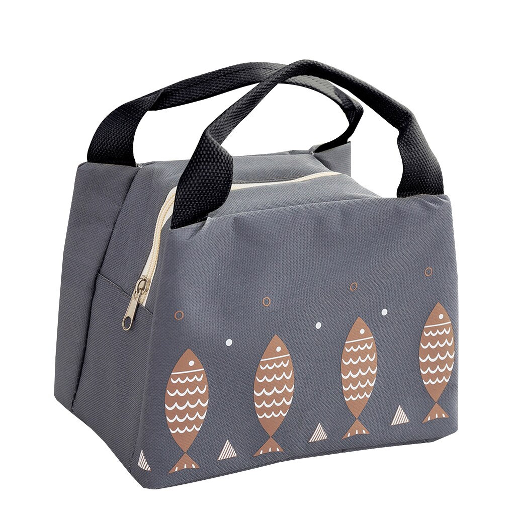 Bærbar termisk frokostpose fiskeisoleret køletaske til mænd kvinder vandtæt picnicpose med stor kapacitet: Grå -1