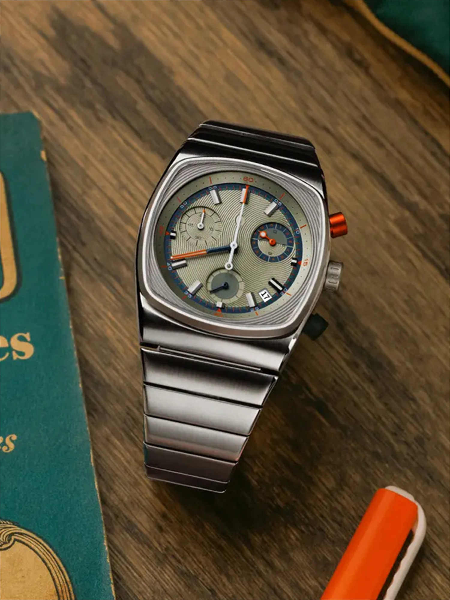 CILOA hochwertige quadratische Herrenuhr Vintage Automatik Herrenuhren für Herren Edelstahl High-End-Sportgeschenke Armbanduhren: Silber