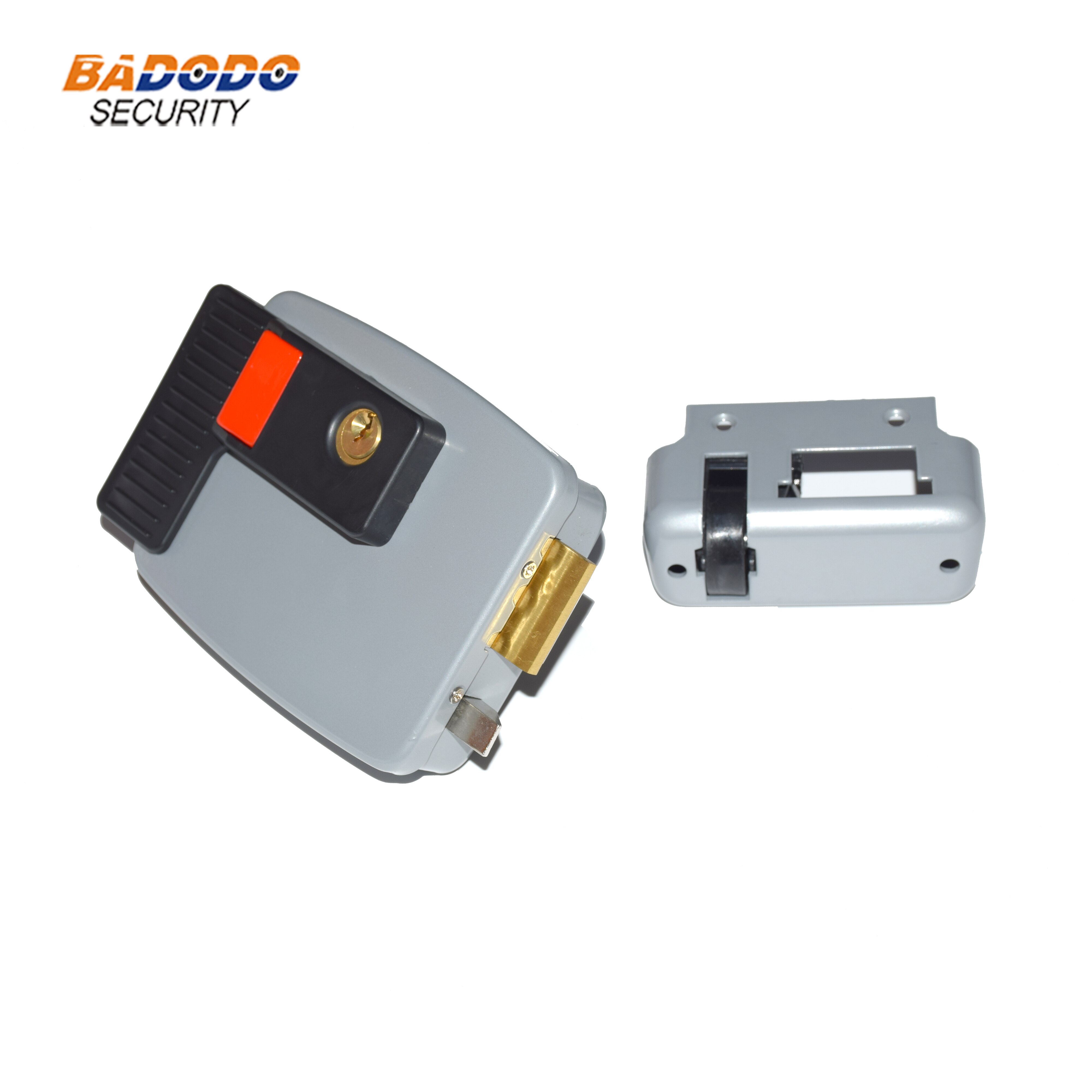 DC12V Electric lock stainless material with brass cylinder 5 mechanical key for metal wooden door access control