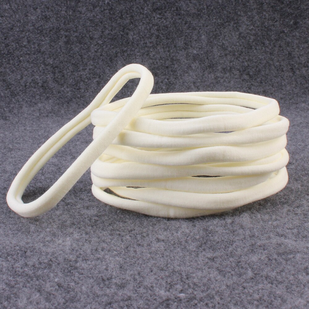 10 st/lot nylon pannband för baby flicka gör det själv hårtillbehör elastiskt pannband barn flickor barn huvudbonader baby turban: Beige