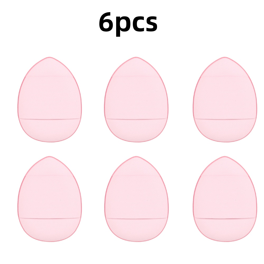 Mini base para dedos, cojín de aire pequeño, esponja en polvo, corrector facial, crema BB, aplicador cosmético, herramientas de maquillaje, 6 uds.: Rosa