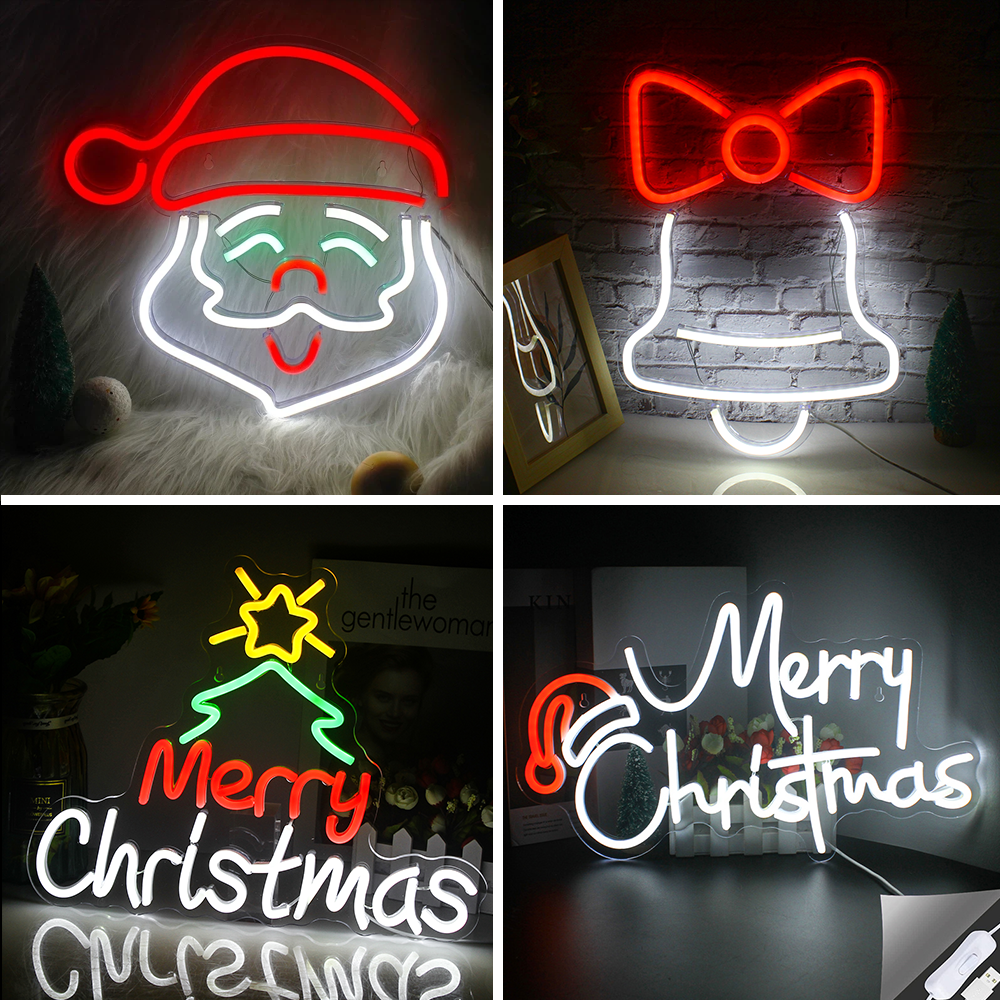 Christmas Decoration Neon Light Party Art Night Christmas Led Lights Luminous Light Usb With Switch Room Decor