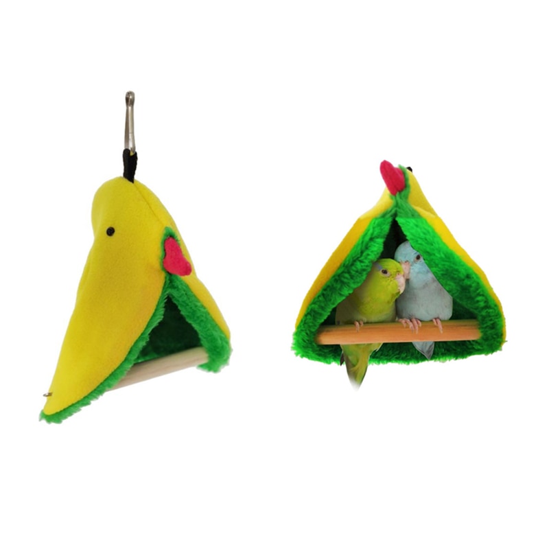 Vogel Papegaai Nest Zachte Pluche Vogel Hangmat Pet Driehoek Warme Opknoping Bed Kooi Cave Hut Tent Voor Vogels Kleine Dieren c42