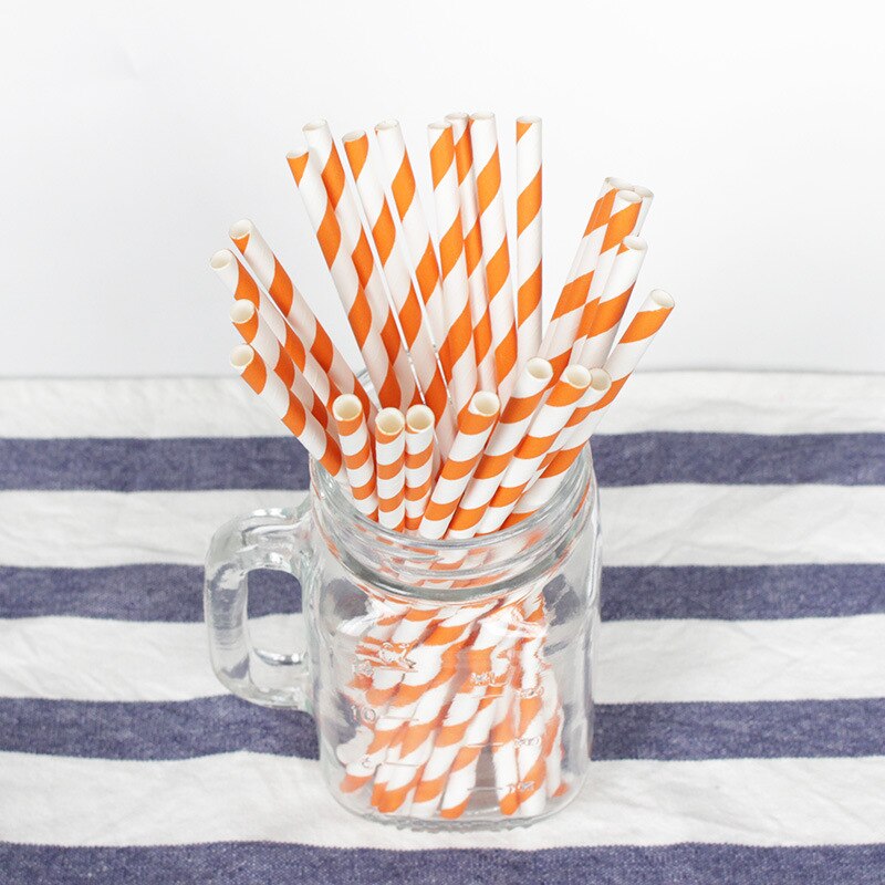 25 Stuks Gestreepte Papier Rietjes Voor Baby Shower Wedding Party Kids Verjaardagsfeestje Decoratie Benodigdheden Papier Rietjes: 2