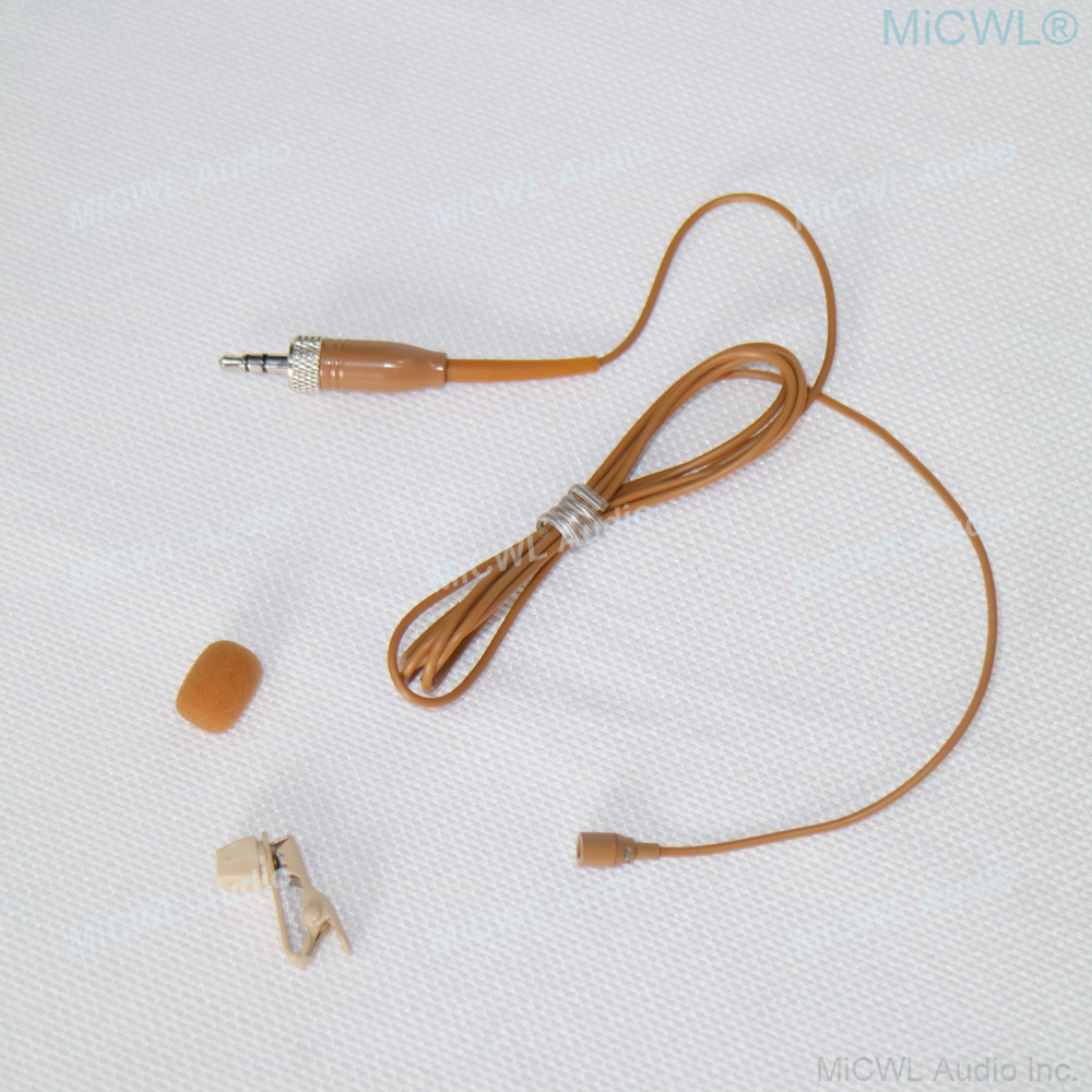 Kolor brązowy TL50 spinka do krawata mikrofon krawatowy dla Shure 4Pin Sennheiser 3.5mm blokada AKG Samson Gemini 3Pin bezprzewodowy nadajnik pasowy
