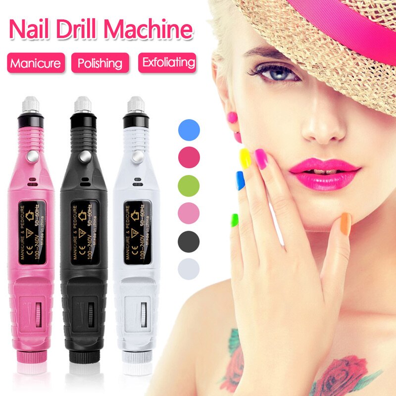 Elektrisk apparat för manikyr gel nagelbandsborttagning fräsborr pedikyr polermaskin slipskärare set nail art