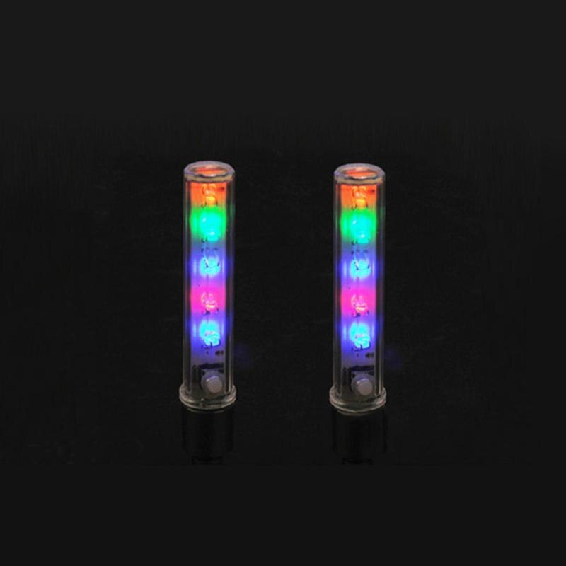 Fiets Licht 5 Led Multicolor Band Ventiel Cap Spaken Led Licht Fiets Accessoires Fiets Lanterna Voor Fietsen