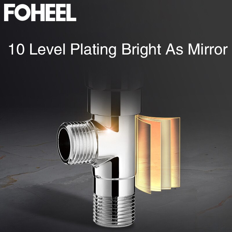 FOHEEL Copper Angle Valves G1/2 Plating Angle Valve Thickened Quick Opening Large Flow Filling Valves for Toilet Sink Water