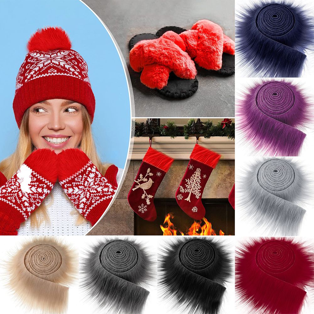 1.5m nastro in pelliccia sintetica nastro fai da te abbigliamento fatto a mano cucito soffice Trim rifilatura tessuto Costume da cucito peluche striscia di pelliccia regalo Home Deco