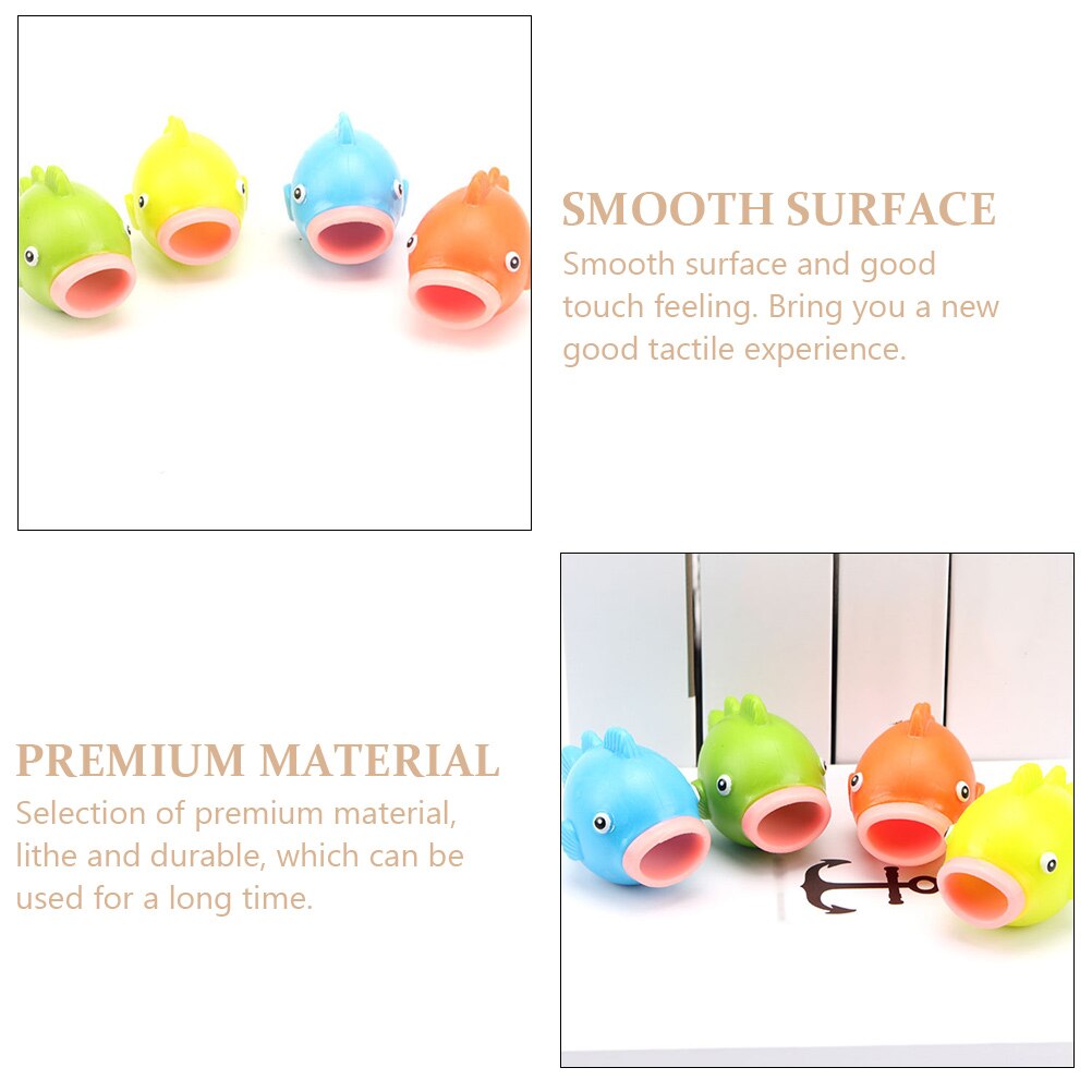 4Pcs Fish Tongue Squeezing Funny Pressure Relief Decompression Toys