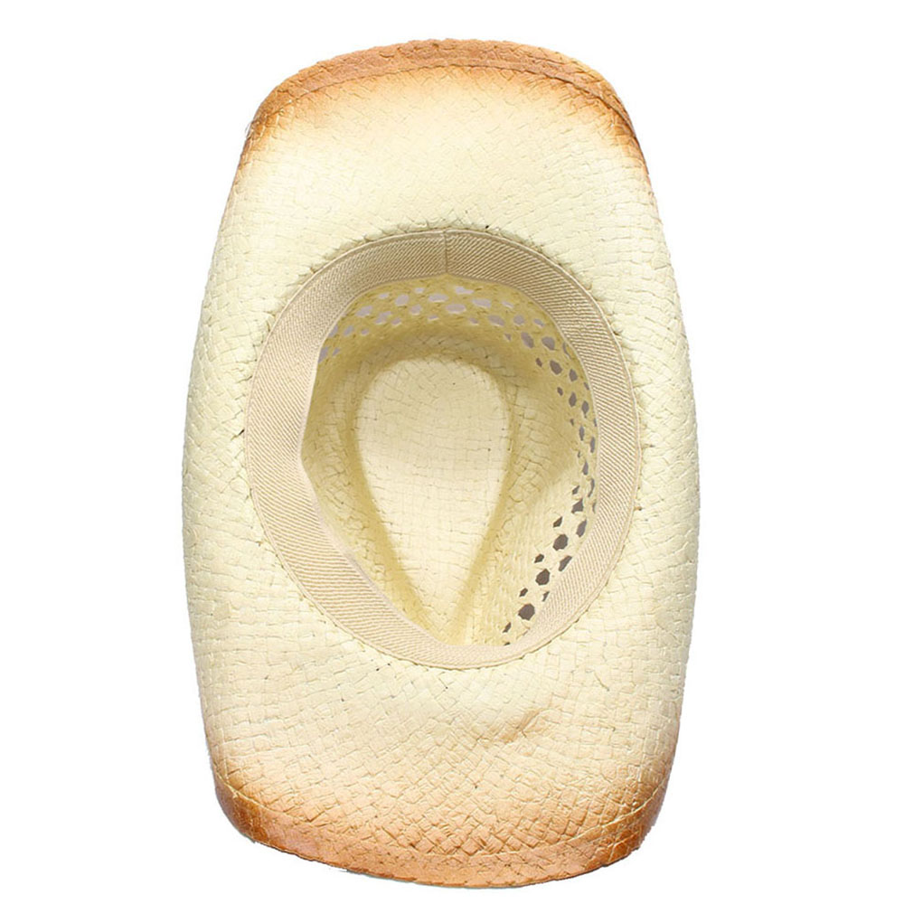 100%  dames heren western cowboyhoed met assel lint stro dame vader strand zon sombrero pet mesh cowgirl jazz hoed maat 58cm