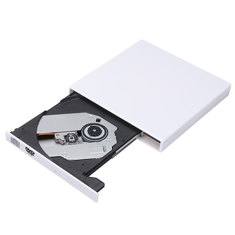 Pohiks 1pc USB 3.0 Slim External DVD/CD ROM Burner Writer Player Portable Desktop Notebook Universal CD Recorder: White