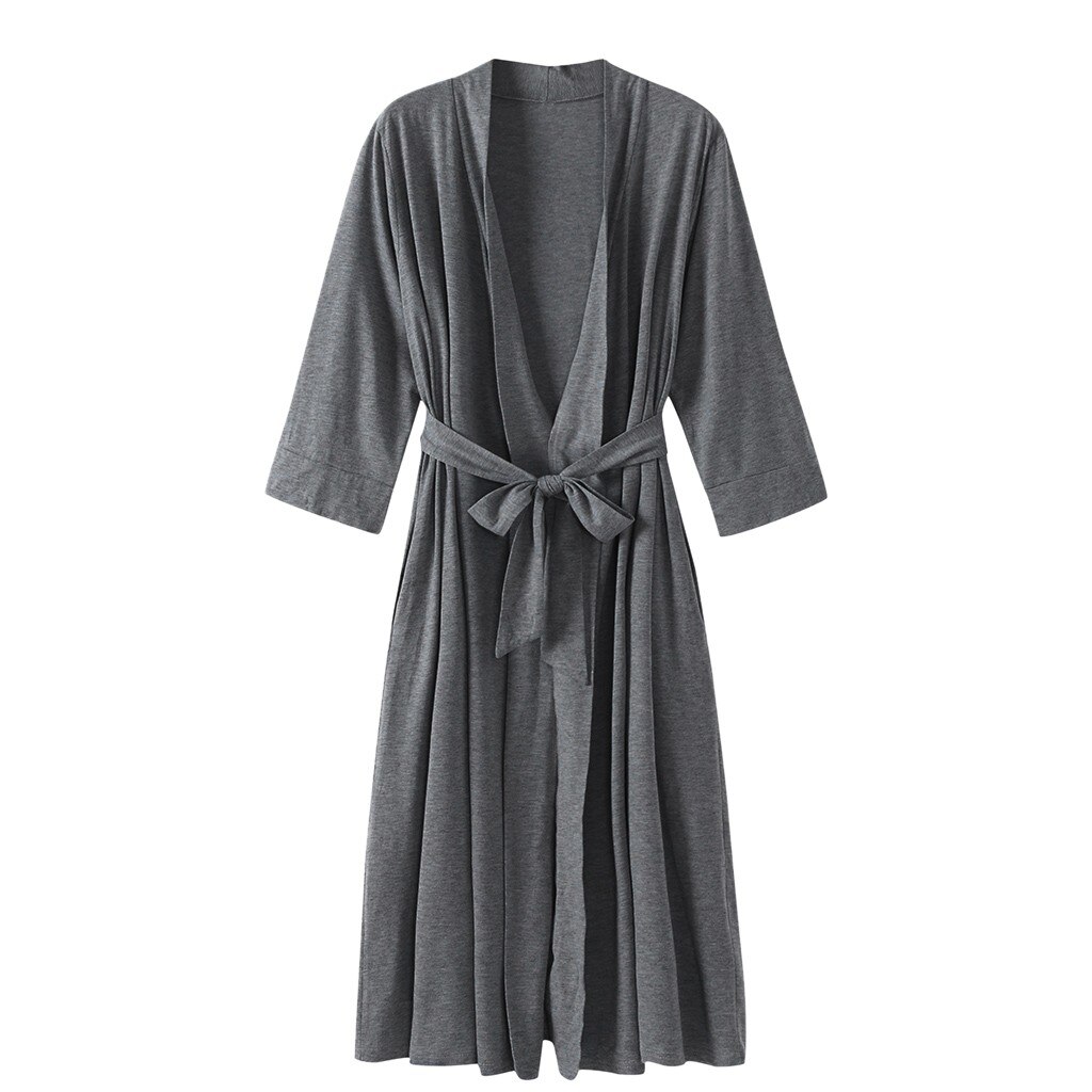 SAGACE Autumn Women's Bath Long Sleeve V-Neck Sashes Split Kimono Female slim it winter autumn Women Nighties