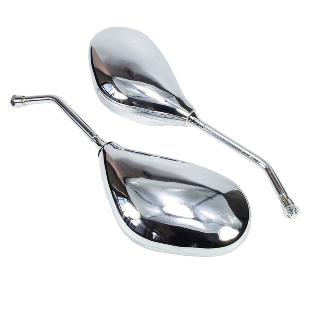 Espejos laterales cromados para motocicleta, 10mm, para Yamaha, Honda, Suzuki, Kymco, KTM, Piaggio, rosca de giro derecho, espejos retrovisores modificados