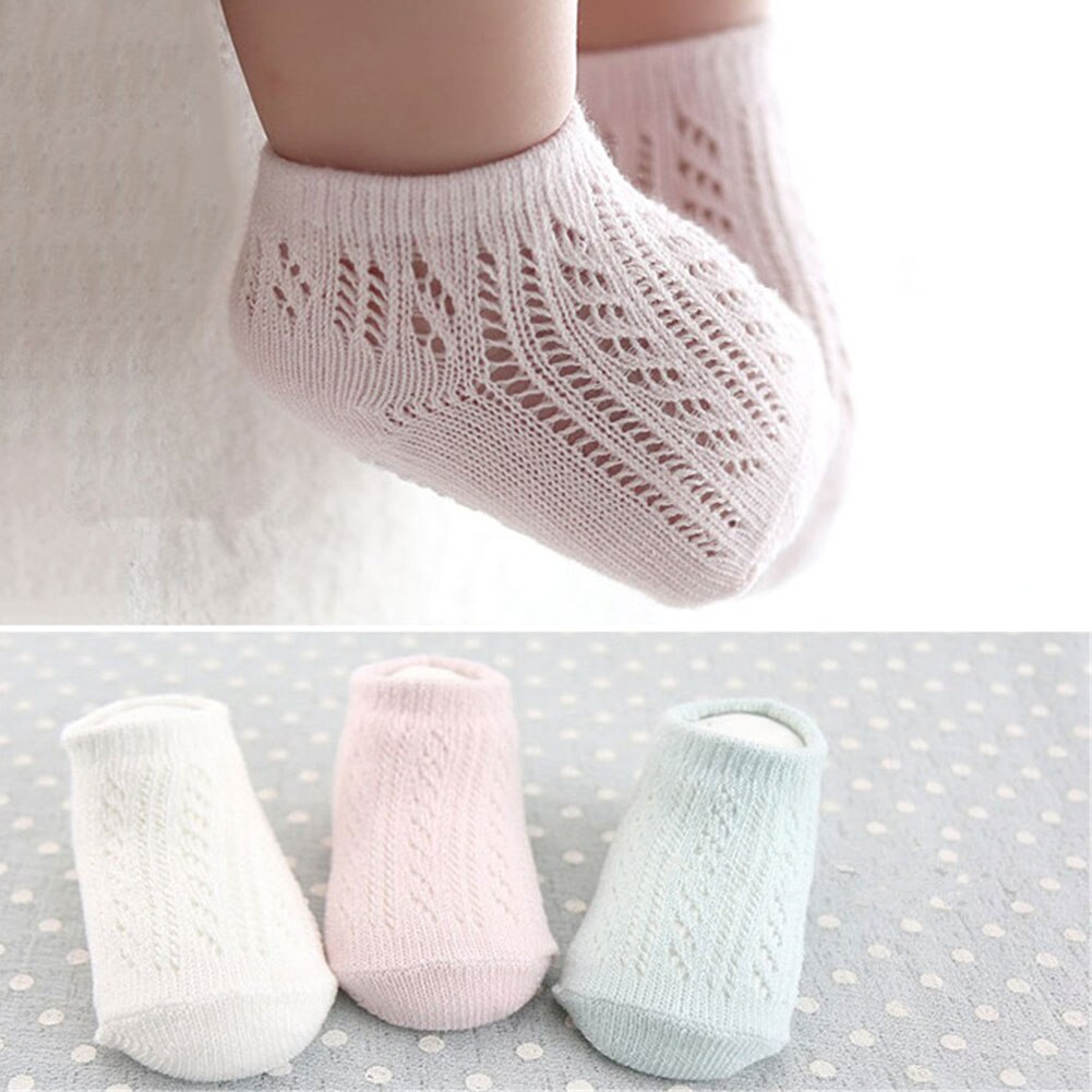 Babysokjes beenwarmers baby zomer korte mesh sokken gebreide holle katoenen net ademende sokken voor pasgeboren jongens kinderen
