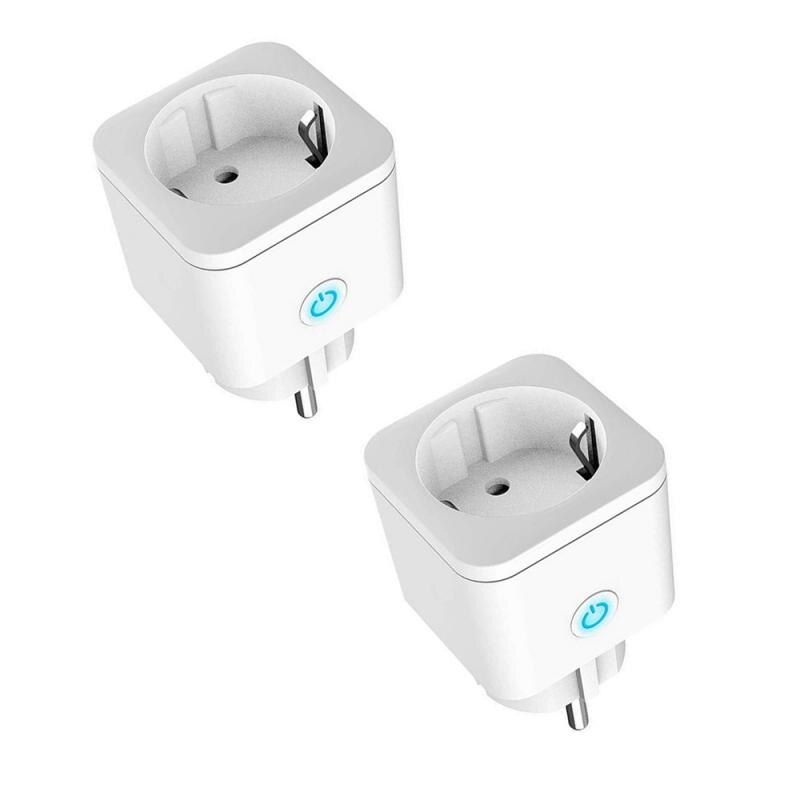WiFi Plug Adaptor 16A Remote Voice Control Power Monitor Socket Outlet Timing Function Smart Life Work With Alexa Google Home: 2pcs