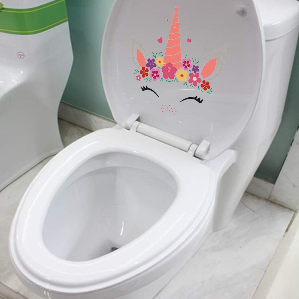 Cartoon Unicorn Toilet Stickers Waterproof Wall Sticker Home Bathroom WC Decoration Decals Diy Funny Vinyl Mural Art: G