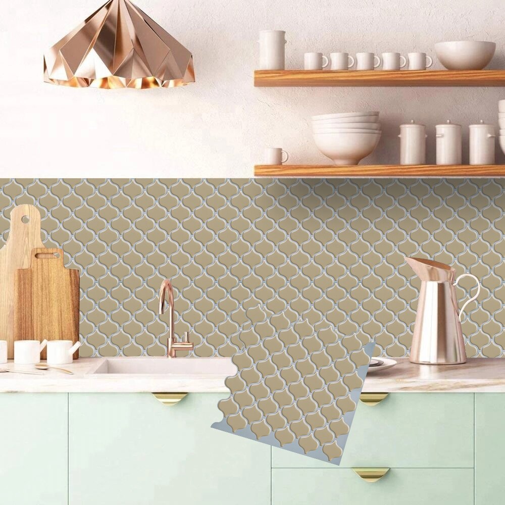 3d mosaik vinyl køkken peel and stick backsplash selvklæbende tapet klistermærke flise  - 1 ark