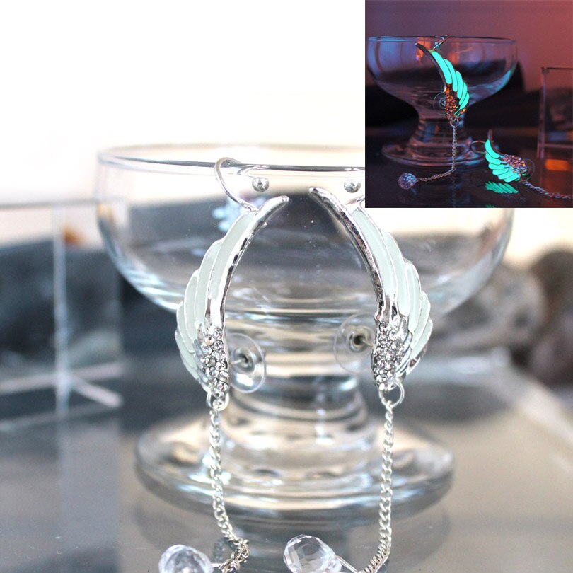 Boucles d'oreilles, clip, boucles d'oreilles, Clip, boucles d'oreilles, lueur dans la nuit, clip, boucles d'oreilles, pour femmes et filles: glow bluegreen