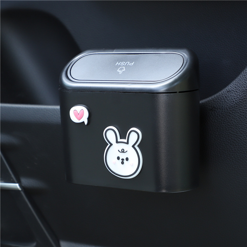 Poubelle de dessin animé multifonctionnelle pour porte de voiture, poubelle de rangement pour débris, fournitures d'intérieur de voiture bricolage,: Bleu