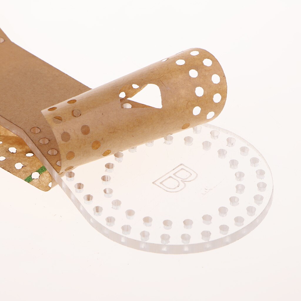 4 Pieces/Set Clear Acrylic Key Chain Pattern Stencil Template Set for Leather Craft Making