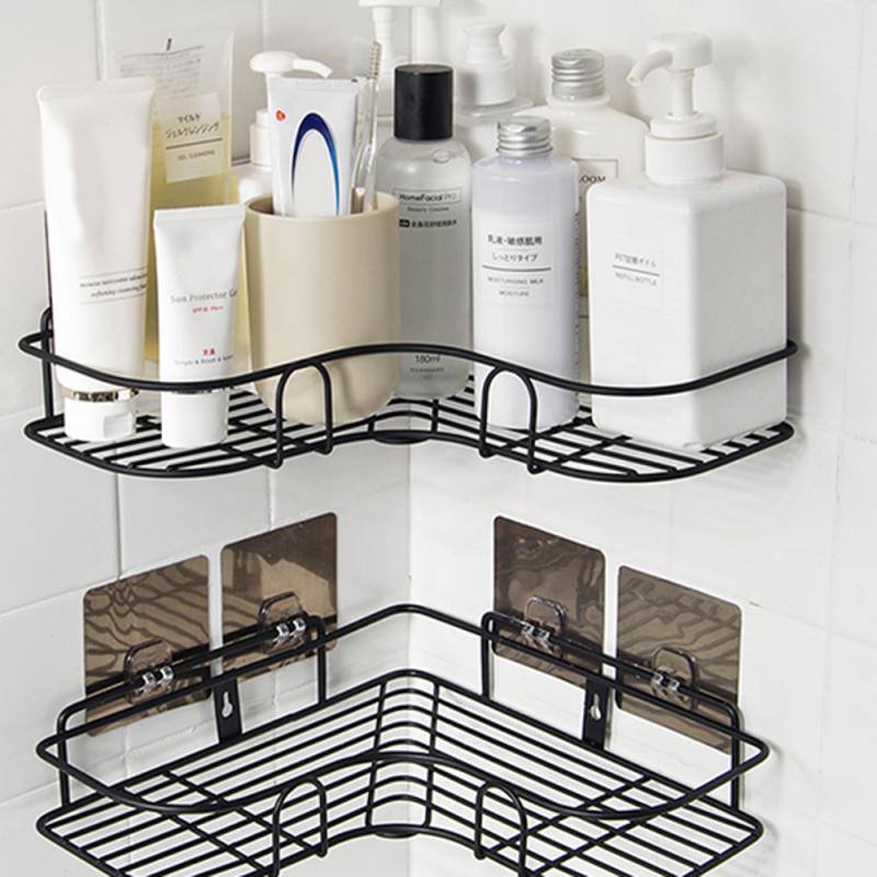 Top Punch-Free Shower Caddy Non Rust Wall Mount Bathroom Corner Shelf Storage Baskets Tidy Organizer Tools