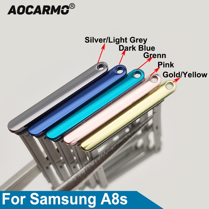 Aocarmo Sim Card MicroSD Holder Nano SIM Slot vassoio per Samsung Galaxy A8s SM-G8870 parte di ricambio