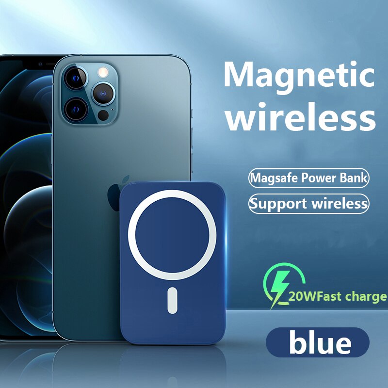 20W Power Bank Magnetic Wireless Fast Charger For magsafe Mobile Phone battery For iphone 12mini 12 13 Pro Max xiaomi 10000mAh: Blue / 10000mAh