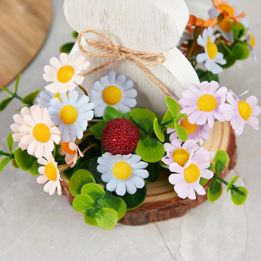 Påskepynt i tre barneaktiviteter festartikler til hjemmet stuen hvit påskedekorasjon med blomster bordplate barn