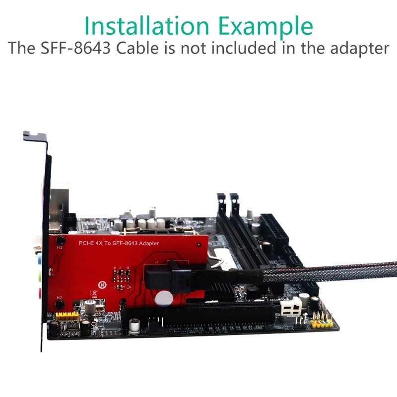 PCI äußern 4,0 X4 Gastgeber Adapter Karte mit SFF-8643 Mini-SAS HD 36Stift Stecker für U.2 (SFF-8639) PCIe-NVMe SSD