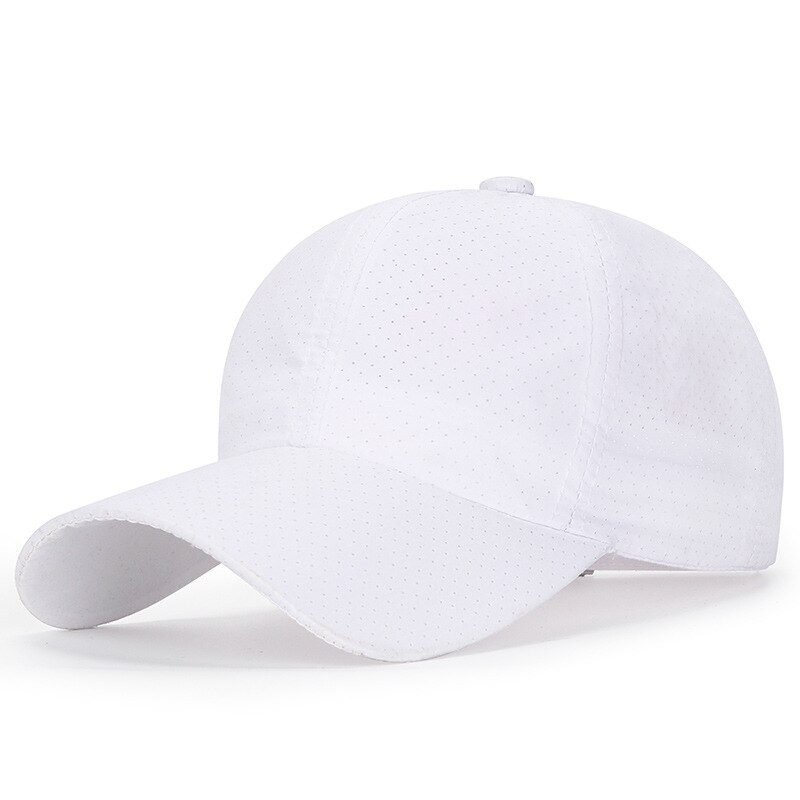 Cokk sommer baseball kasket hurtigtørrende sommerhatte til kvinder mænd unisex solskærm udendørs sport kasket åndbar snapback solhat: Hvid