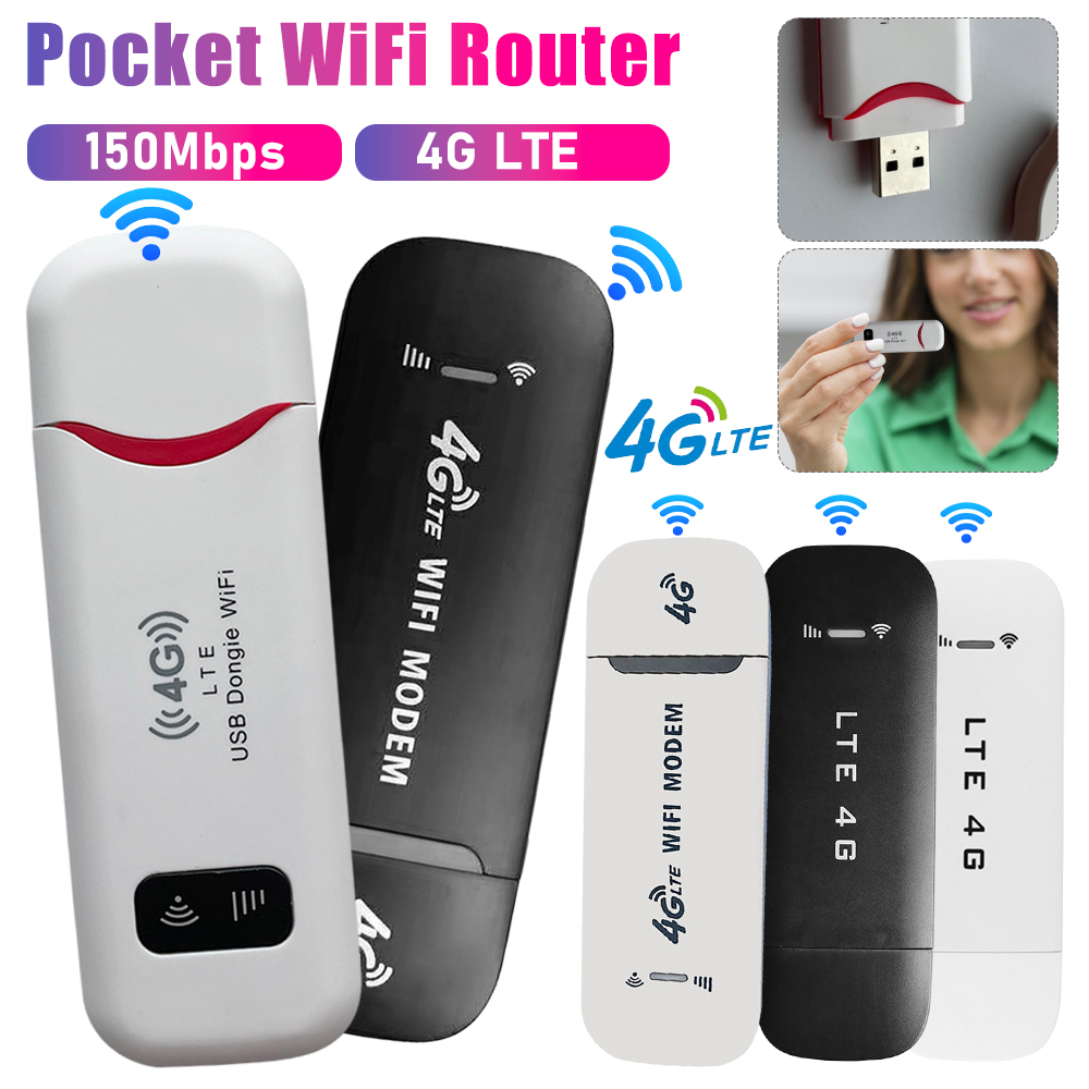 Router 4G WiFi Bezprzewodowy Dongle USB WiFi Mobilny Internet Szybki 150Mbps Router 4G LTE Modem WiFi z Kartą SIM dla Domu Biura Podróży