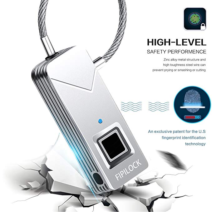 Candado de seguridad biométrico con huella digital portátil, candado antirrobo, bolsa de Golf, Maleta, casillero de gimnasio