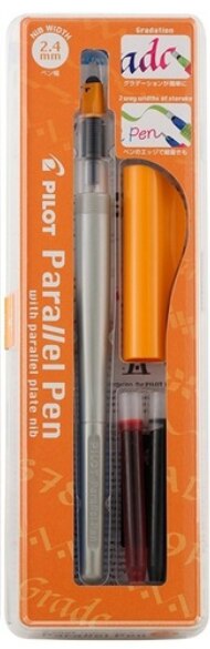 Pilot Parallel Fountain Pen Lettering Brush Pen 1.5mm 2.4mm 3.8mm 6mm with Bundle Ink Calligraphy Pens Japan Stationery: 2 dot 4mm tip