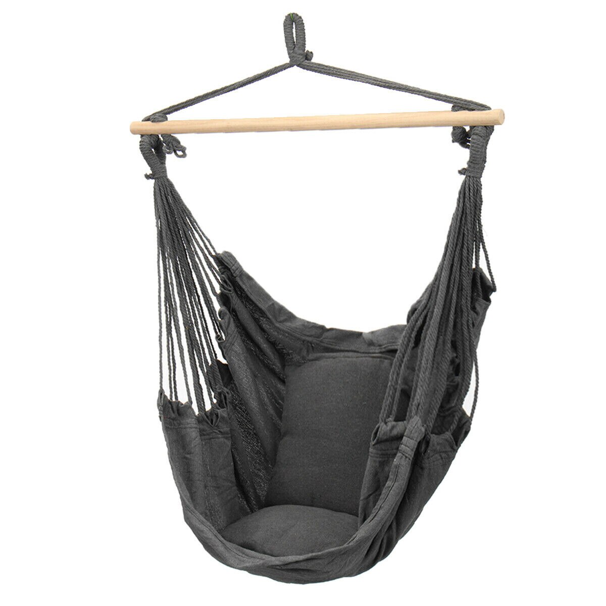 210KG Hammock Chair Outdoor Indoor Dormitory Bedroom Yard For Child Adult Swinging Hanging Single Safety Chair Hammock: with stick pillow