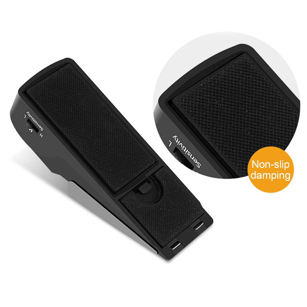 120DB Door Stop Alarm Stainless Steel Burglar Alarm Alert Wireless Vibration Wedge Shaped Stopper Portable Home Travel Security