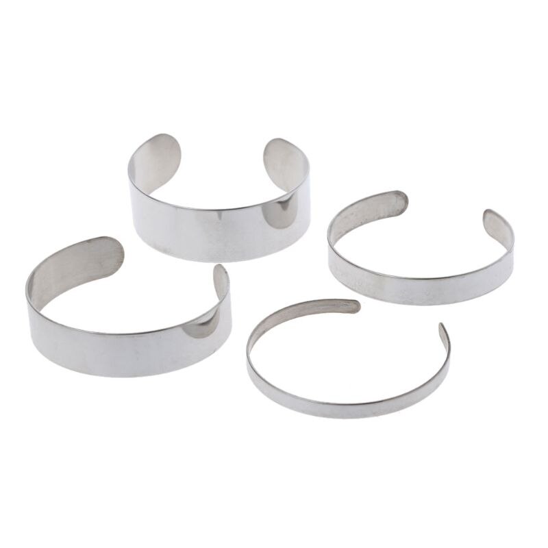 10Pcs Titanium Blank Stamping Bracelet DIY Leather Cuff Bangles Jewelry Making Blank Cuff Bracelet