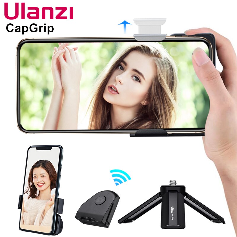Ulanzi Capgrip Draadloze Bluetooth Smartphone Selfie Booster Handgreep Telefoon Stabilizer Stand Houder Ontspanknop 1/4 Schroef