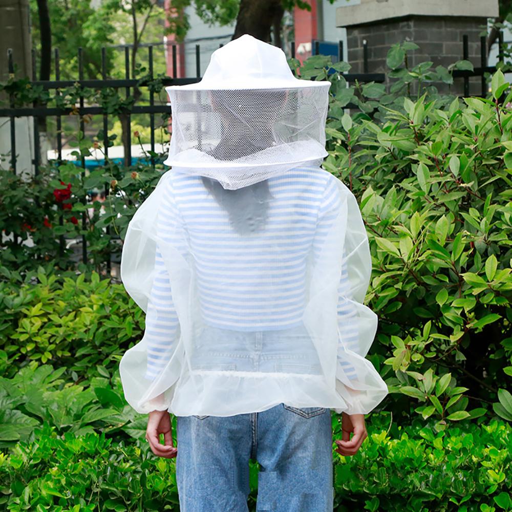 1 Set Bijenteelt Beschermende Sluier Pak Bijenteelt Jacket Professionele Pak Beschermende Bijenteelt Veil Kiel Unisex (Wit)