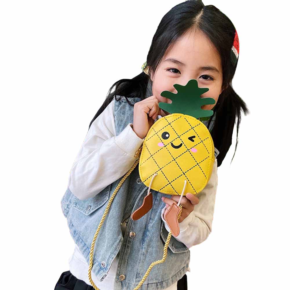 Cute Children's Shoulder Bag Pineapple Shape Crossbody Bag Little Girl Purse Toddler Crossbody Bag Girls Flap Bags