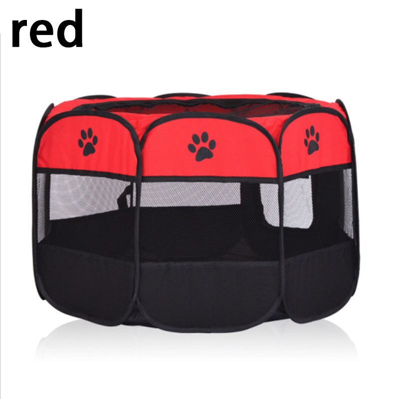 Tragbare Falten Zelt Haustier Hund Haus KäFeige Hund Katze Bett Zelt Laufstall Welpen Zwinger Einfache Bedienung Achteckige Zaun Ich bin Freien Liefert: rot / 90x90x60cm