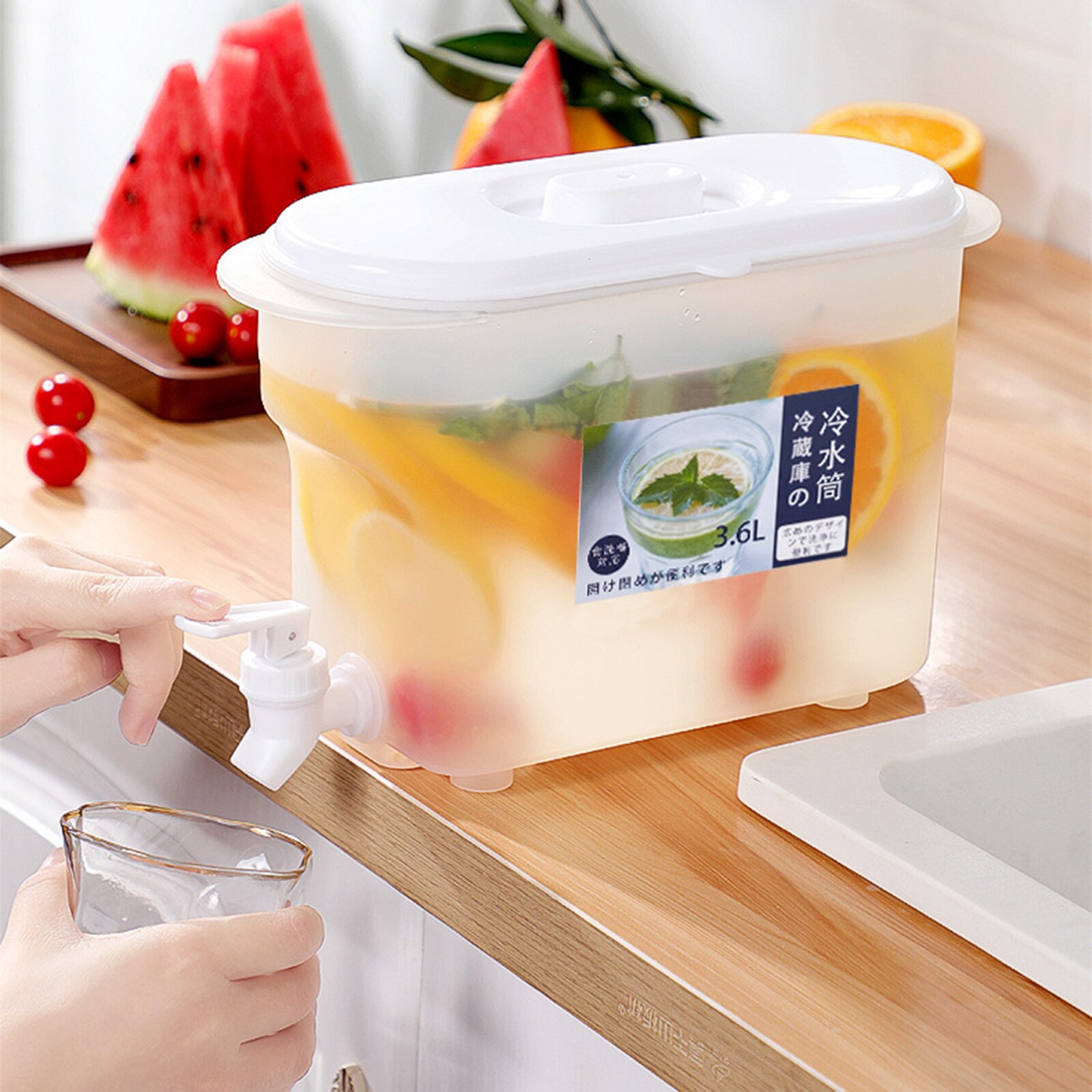 Cold Kettle Fruit Teapot Water Pot Jug With Faucet Large Capacity Plastic Cool Water Bucket Kitchen Drinkware For Kitchen