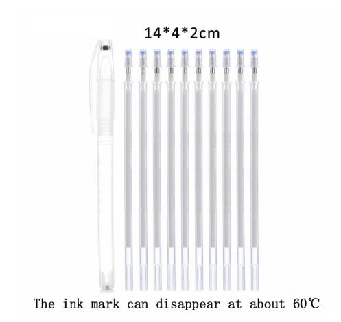 1Set Fabric Markers Pencil Fade Out for Drawing Lines Disappearing Marker Pens PP Multi Purpose DIY Craft Sewing Accessories: white HT vanish