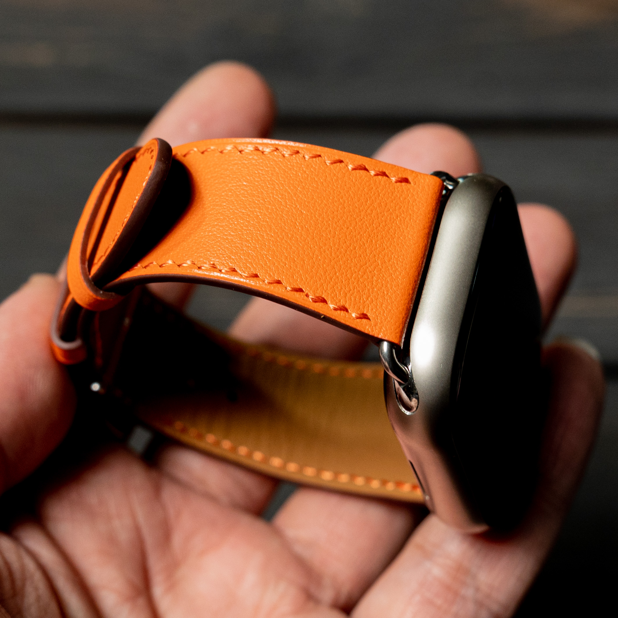 Voor Apple s10/iwatch lederen Apple Watch band ultra2/s9/s8/7SE Lederen Herm band 46mm 42mm 49mm 44mm 41mm: Black Yellow / 15Mm