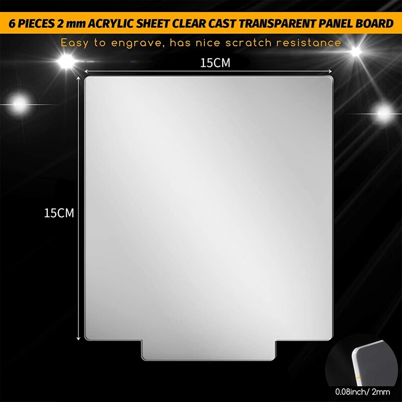 Acryl Plaat Helder Cast Voor Led Light Base Tafel Borden Diy Display Projecten Ambachtelijke Led Verlichting Voor Projecten 6 Stuks cnim