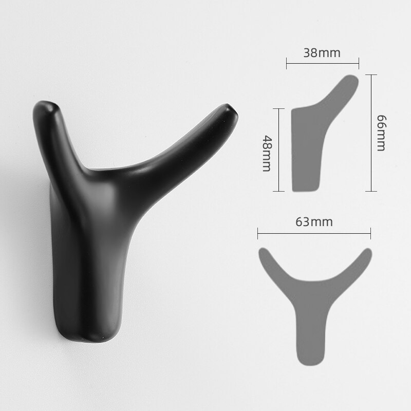 JD Zink-legierung nordisch Zauberstab Haken KleiderbüGel kleider Haken Mantel Tasche Hütte Hängen Haken Schlecht Küche Kleidung Gestelle mit Schrauben: Schwarz