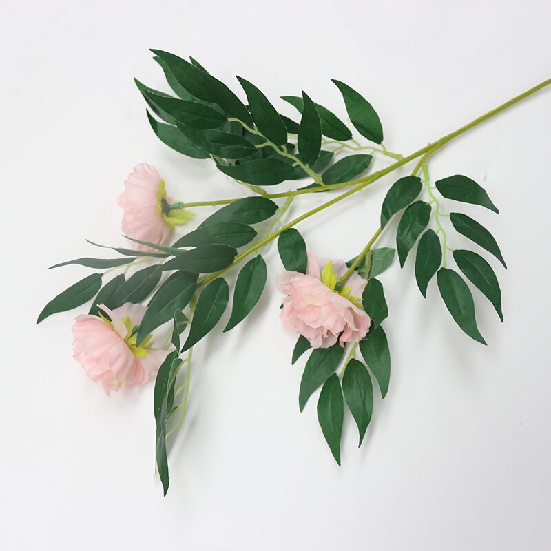 66cm lange europæiske kunstige blomster 3 hovedbælte blad silke rose bryllup blomst alien rose dekorativ blomster fest indretning 1 stk.: 11