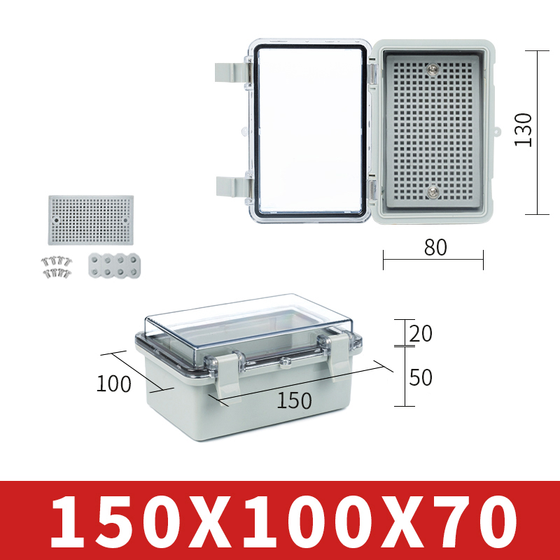 IP67 Wasserdichtes Kunststoffgehäuse mit Haspe, elektrischer Anschlusskasten, versiegelter Schalter für den Außenbereich, Stromgehäuse, Verteilerkästen: Schwarz & Weiß